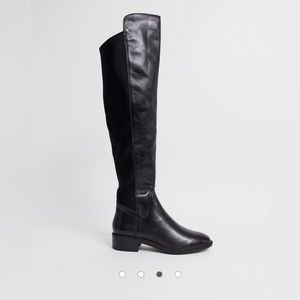 ALDO Byssa over the knee flat boot in black leather (size 8)